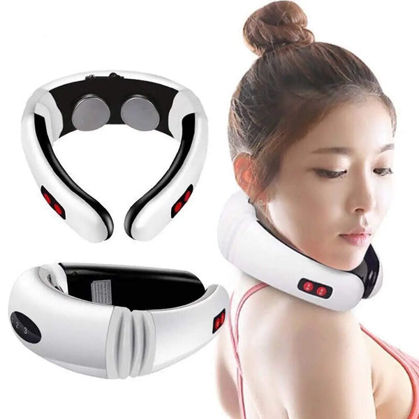 Electric Shock Pulse Multi-Frequency Neck Massage Instrument Physiotherapy Cervical Magnetic Therapy to Relief Neck Pain