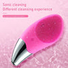 Mini Electric Facial Cleansing Brush Ultrasonic Silicone Face Cleaner Deep Pore Cleaning Skin Massager Face Cleaner Brush Device